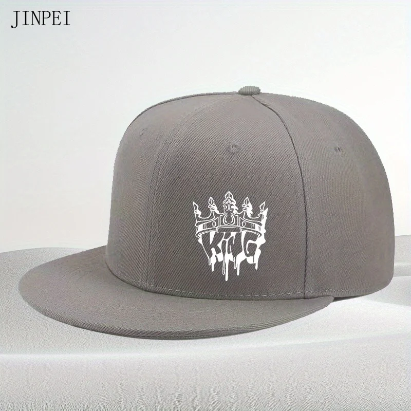KING Graphic Flat Brim Baseball Cap Unisex Adjustable Outdoor Casual Trendy Hat