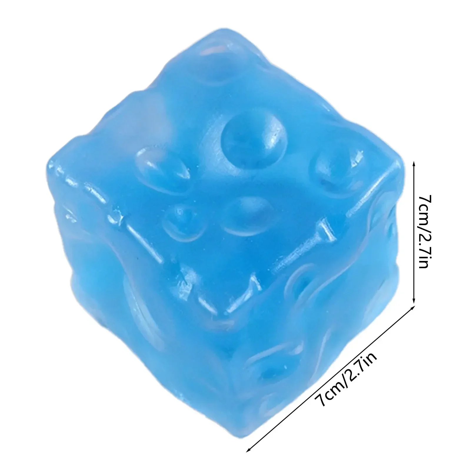 7cm Quadratisches Käse-Squishy-Spielzeug, Vaseline-Weich, Simuliert Transparent, Sensorisches Fidget TPR Anti-Stress-Entspannungsspielzeug für Erwachsene – Detail 6