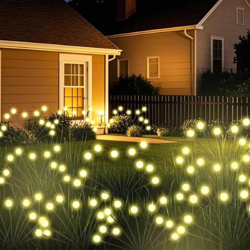 Outdoor Waterproof Swaying Lights Solar Powered Firefly Garden Lights 6/8/10 LED Vibrant Patio Pathway Decor