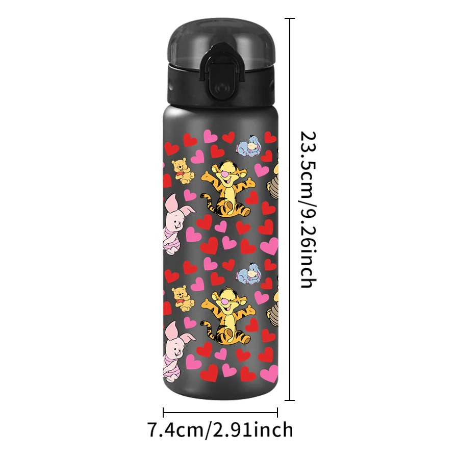 1 個ディズニーベアラブパターン 26 オンスプラスチックウォーターボトルアウトドアスポーツウォーターカップ誕生日/ホームカミングギフト