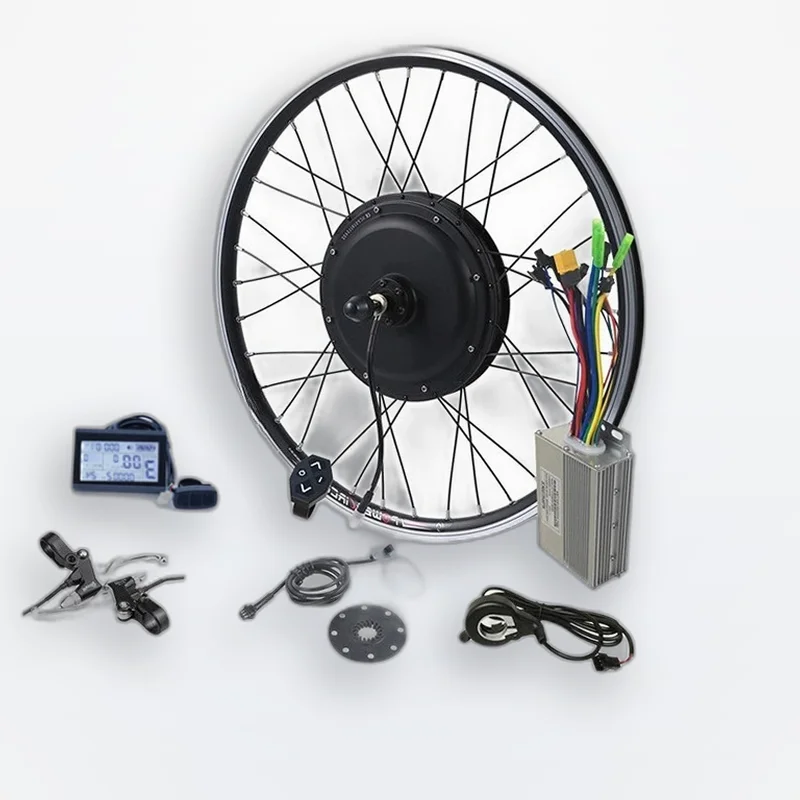 E-Bike Rear Wheel 48V 500W Brushless Gearless Hub Motor,360RPM 35Nm IP54,27mm Magnet 9x6 Winding,20-29 Inch Disc Brake Kit