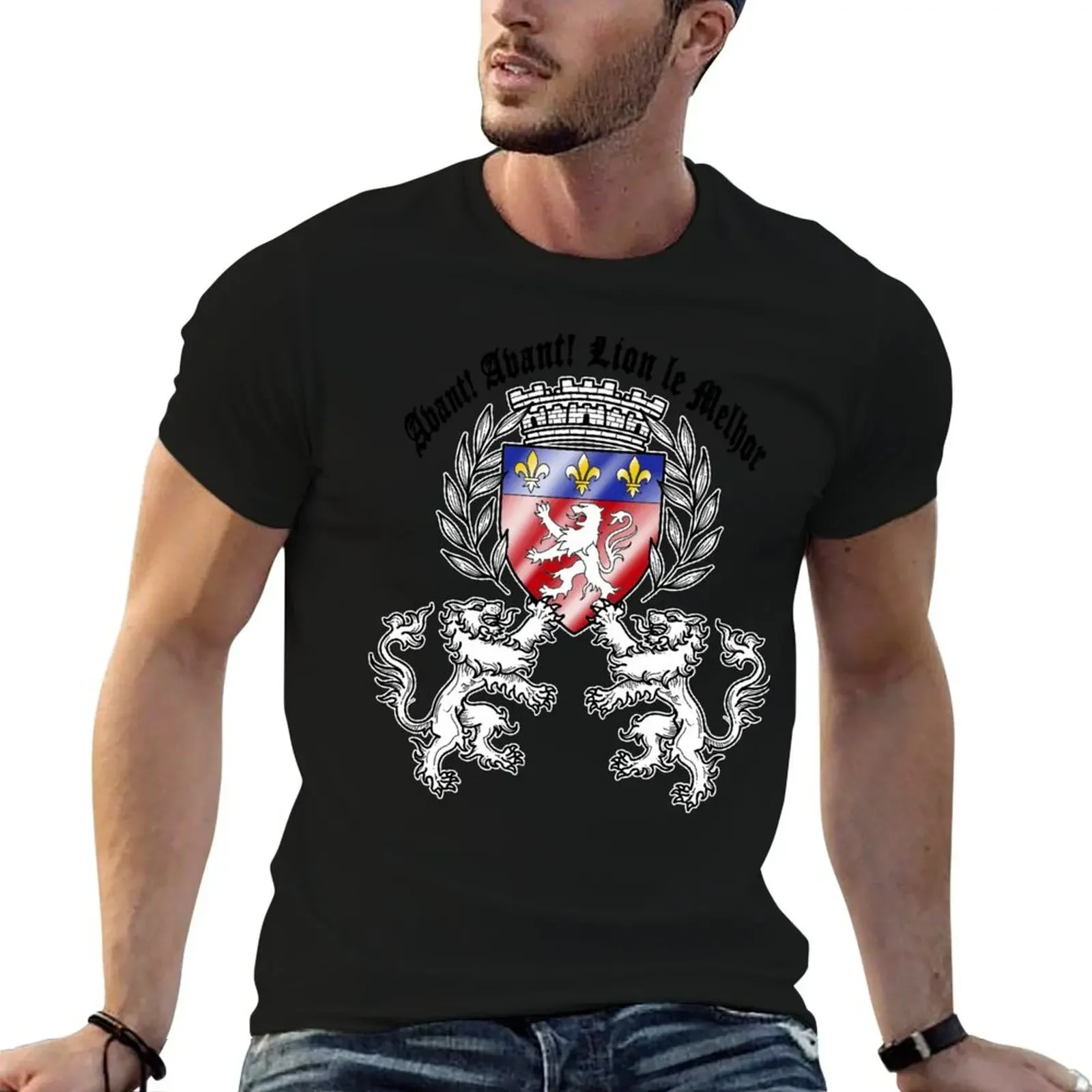 Lyon Coat of Arms Before! Before! Visual for White T-Shirt shirts graphic tee blue archive men t shirts high quality