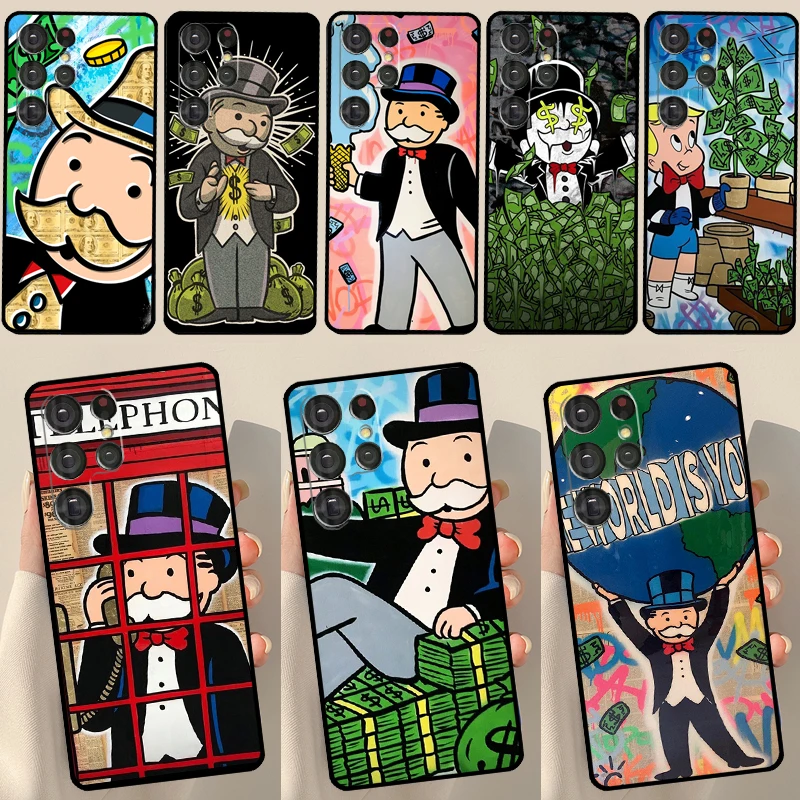 Dollar M-Monopolys Case For Samsung Galaxy S23 S21 S22 Ultra Plus S20 FE Note 20 Note 10 S8 S9 S10 Plus Cover