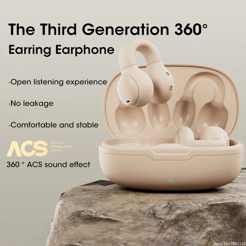 2023 for Ambie Sound Earcuffs TWS Earbuds Wireless Earphones Bluetooth 5.3 Headphone HiFi Stereo Sports Waterproof Earhook Mic