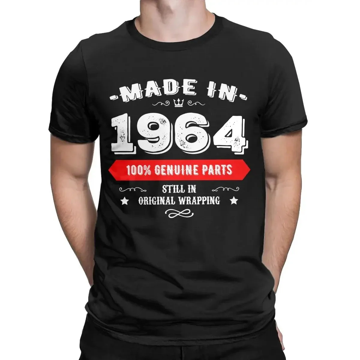 Made in 1964 100% Genuine Parts Born in 1964 60th Birthday 60 years Amazing 100% Cotton over size Vintage T Shirt  Clothing