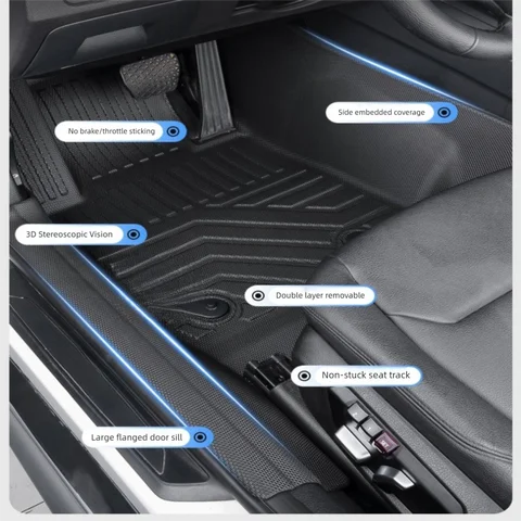BMW 7 시리즈 730 740 750Li F02 G12 2009-2022 좌핸들용 TPE 플로어 매트 (ICEV 풀 커버리지 액세서리)