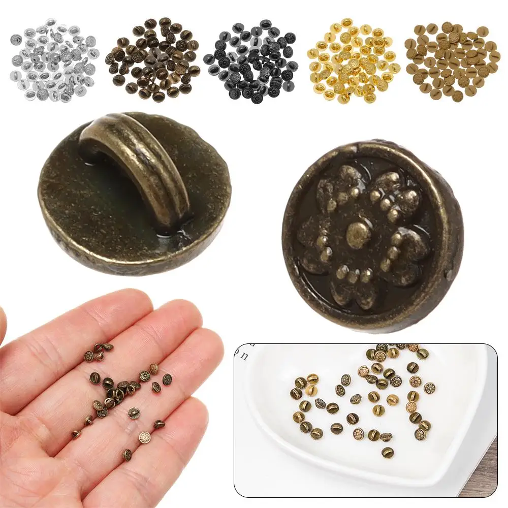 50pcs 4mm Mini Shoes Sewing Accessories Ultra-small Buckle Doll Petal Buttons 1/6 Dolls Clothing Belt Buckles