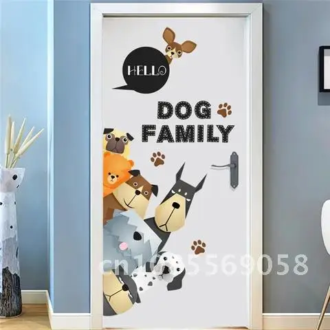 

DIY mural art posters pvc wall decals cartoon dogs family wall stickers for kids rooms car door refrigerator window home decor