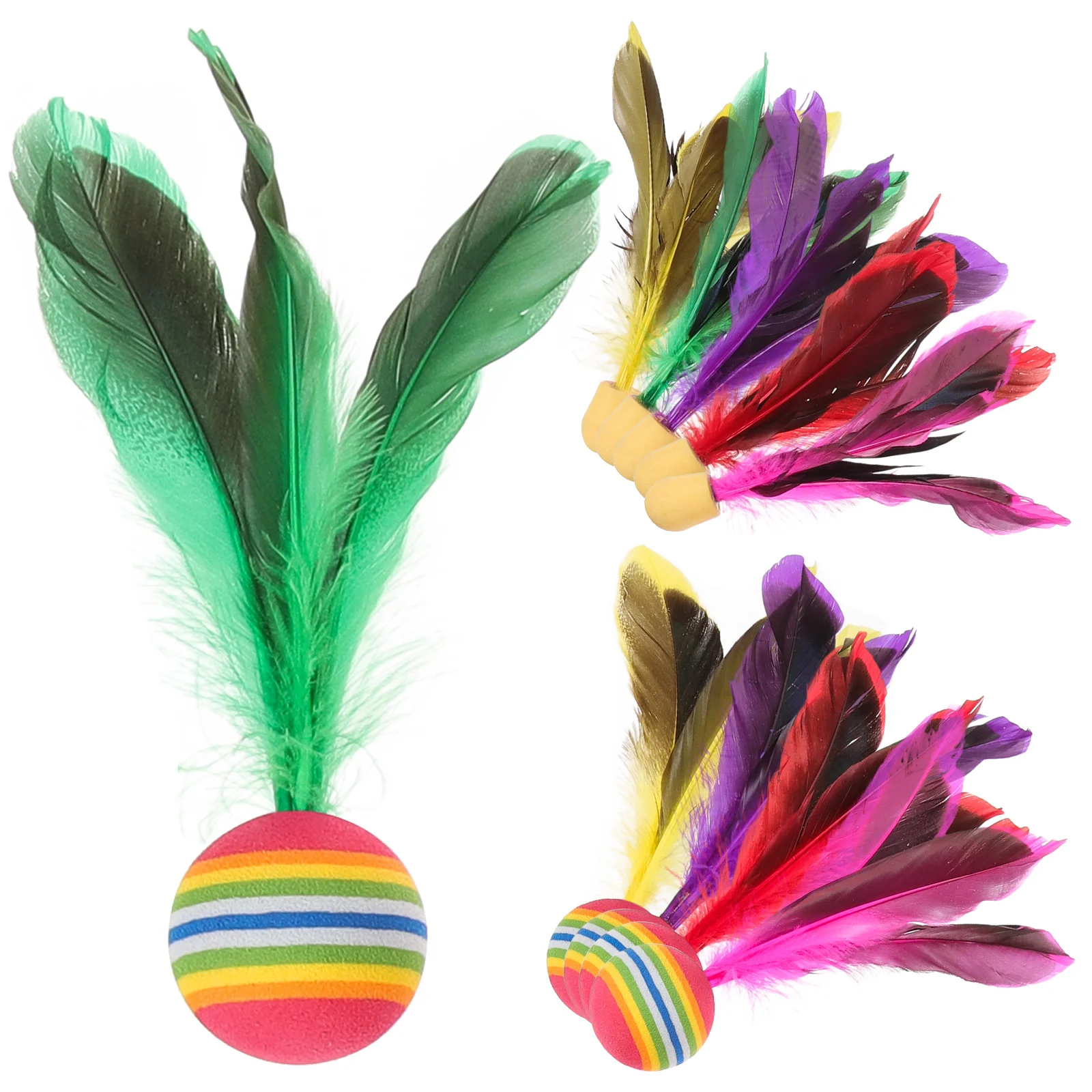 

10 Pcs Sponge Head Color Badminton Shuttlecocks 5 Small 5 Large Durable Plastic Toy Outdoor Coordination Skills Practice