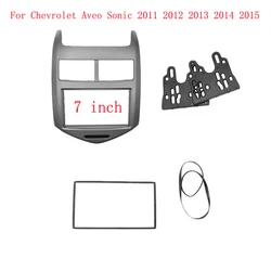 WQLSK 2 Din Radio Frame for Chevrolet Aveo Sonic 2011+ Stereo Audio Panel Dash Mount Kit Trim DVD Fascia Adapter Cover