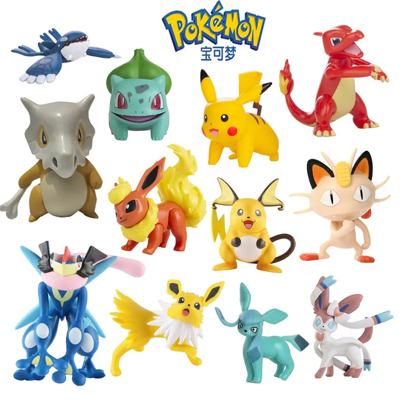 New Pokemon Anime Figure Pikachu Greninja Mewtwo Mew Cartoons Figure  Pocket Monster Action Model Toys Kids Gifts Bulk Buy Lot