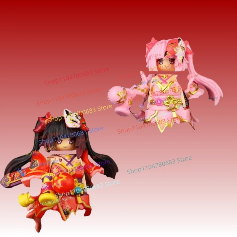 

MOC Building Blocks Mini Figure, Pink Kawaii Girl Assembly Model Ornament, Anime Cartoon Toy, Holiday Gift & Collection