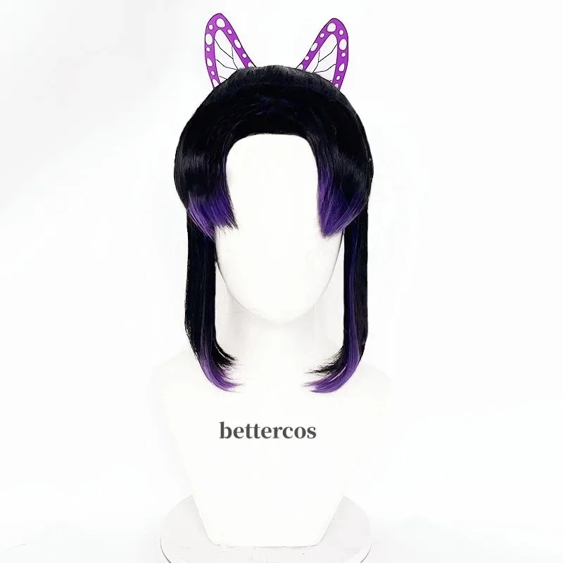 

Аниме Kochou Shinobu Косплей Фиолетовый Черный Термостойкие парики для волос + Кепка для парика DG, K; 68DDL;