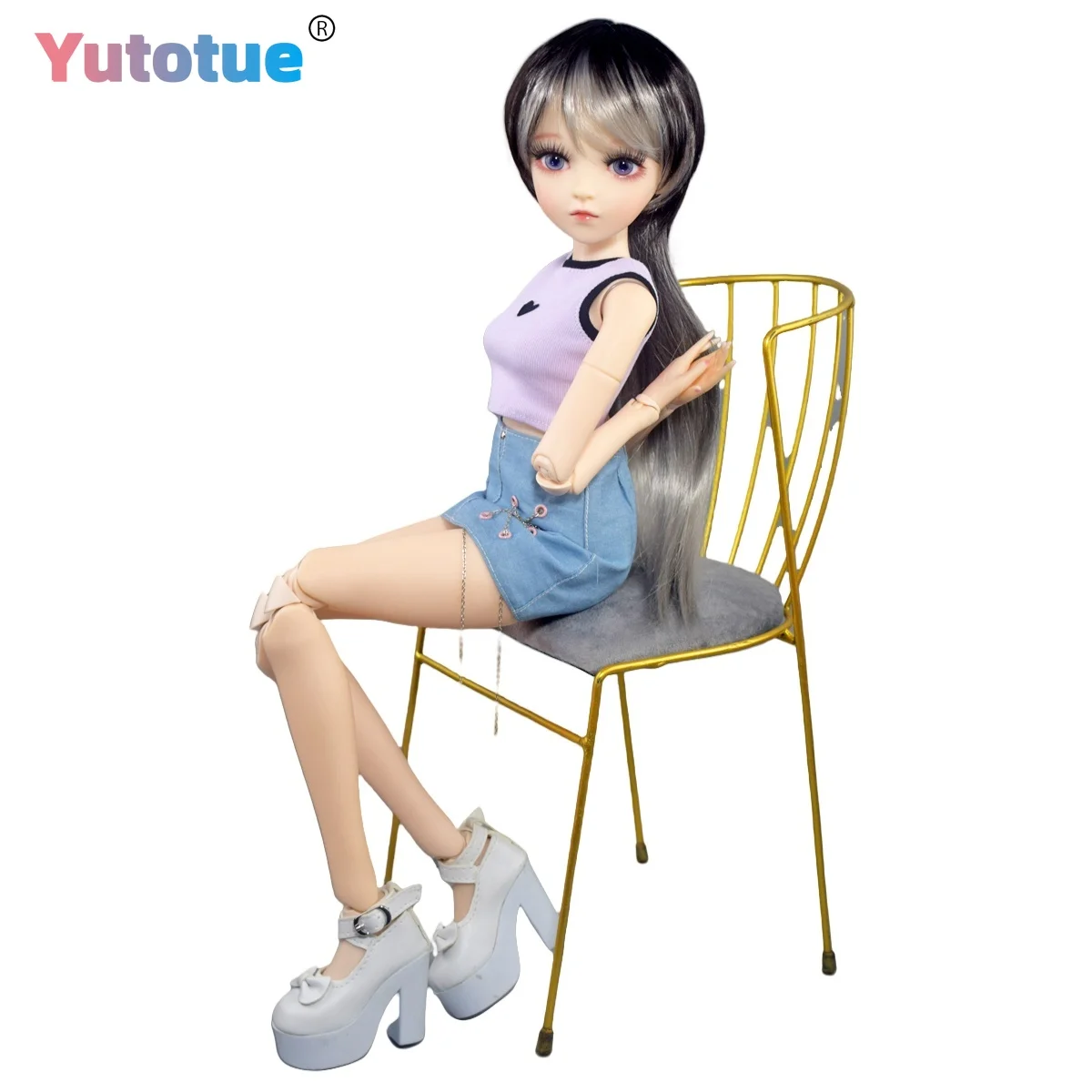 

YUTOTUE модная кукла для девочек высотой 60 см 1/3 BJD, игрушка-кукла 18, шарнирное тело и жилет, юбка, обувь, полный комплект