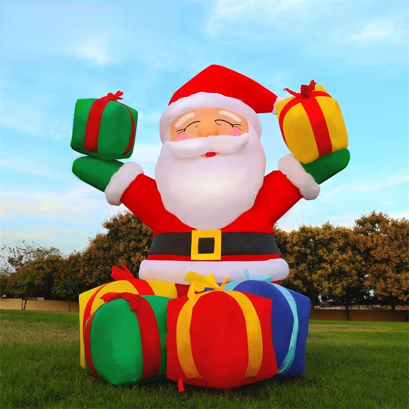 

Holiday Inflatables Lawn Decoration Inflated Santa 30ft christmas inflatable santa With Christmas Gift Box