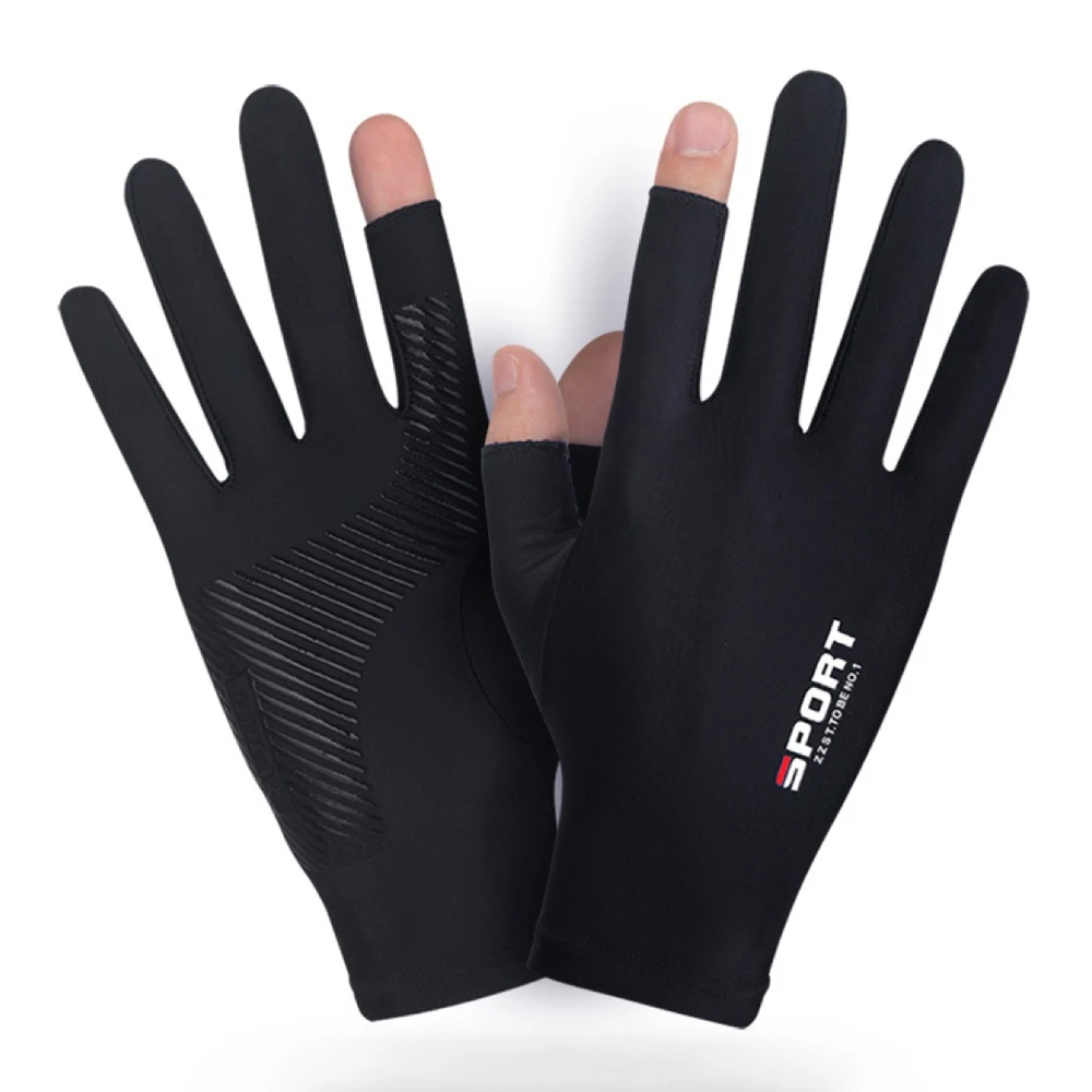 AliExpress NONE Ice Silk Halffinger Cycling Gloves for Men and Women Outdoor Sports Fitness Driving Fishing Highelastic Comfortable