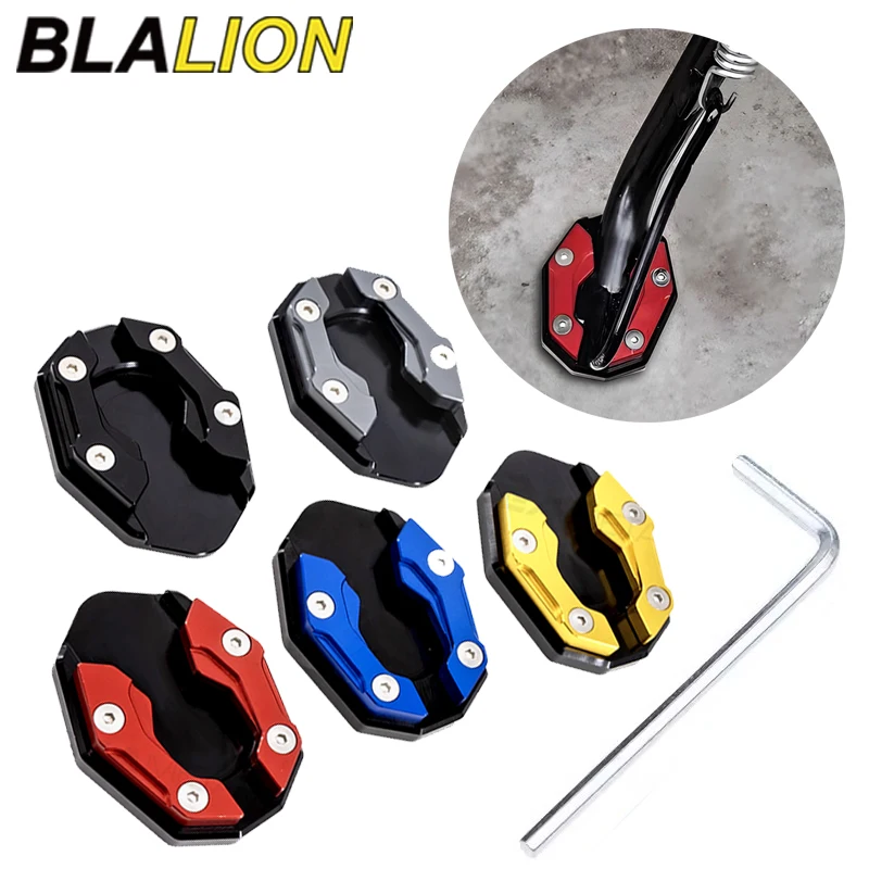 BLALION Scooter Motorbike Extension Foot Pad Support Plate Aluminum Alloy Motorcycle Bike Kickstand Extender Foot Side Stand