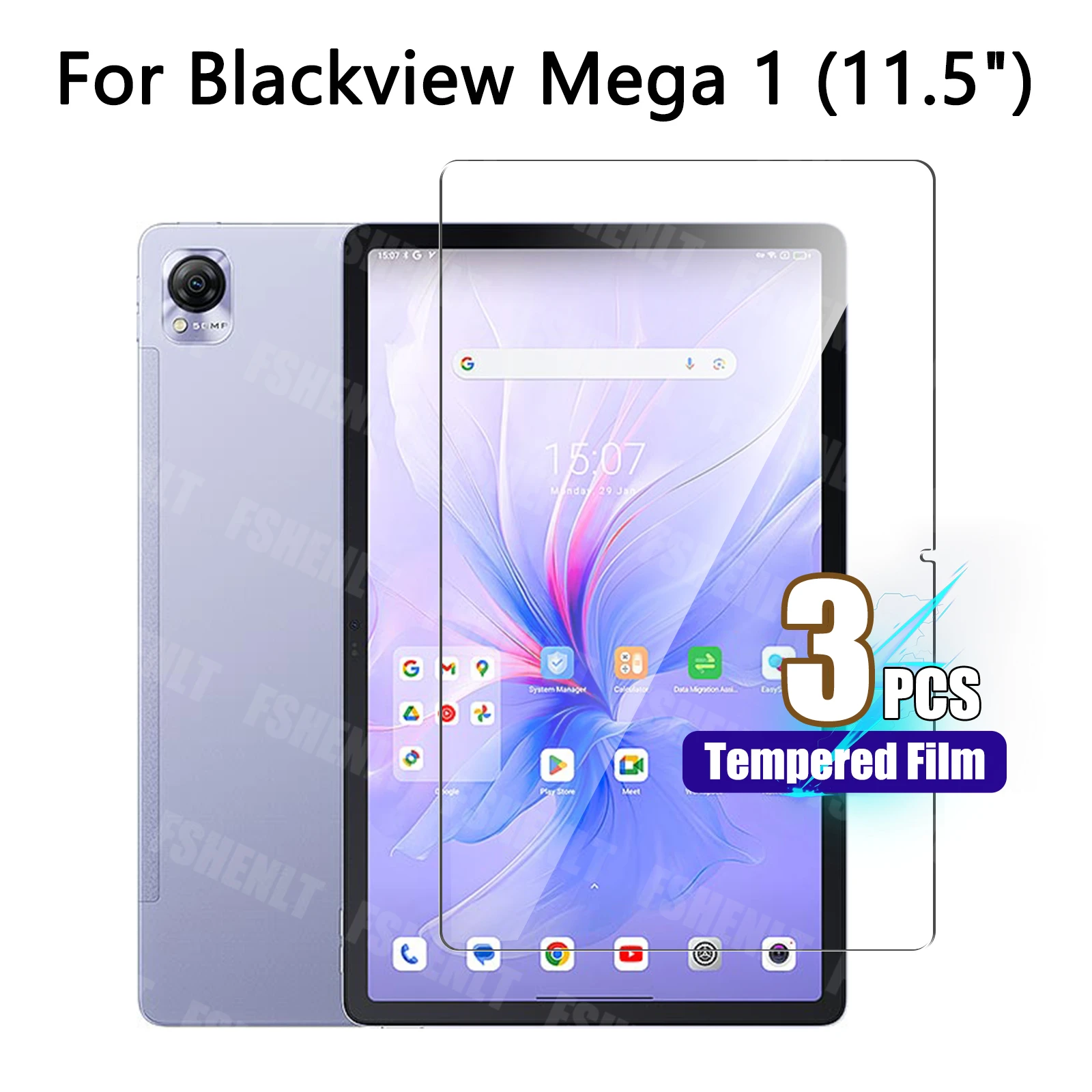 

Screen Protector for Blackview Mega 1 (2024 Released) 11.5" Anti-Scratch High Touch Sensitivity Bubble-Free Tempered Glass Film