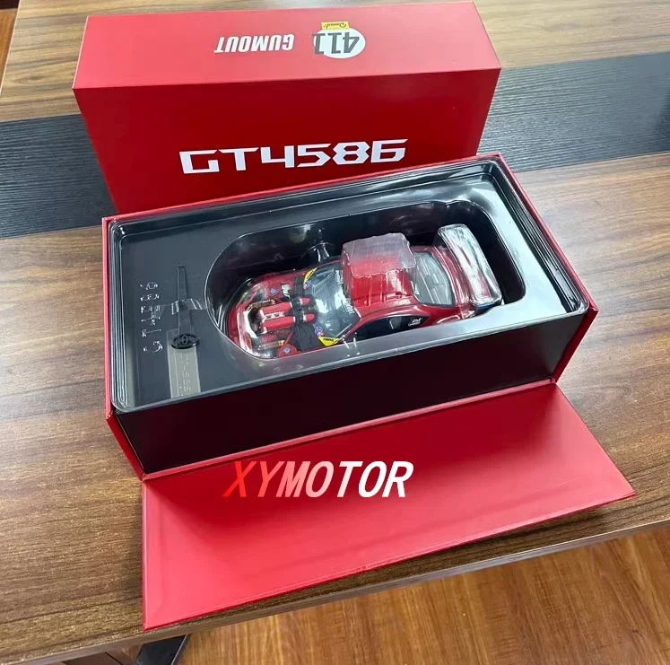 JDM 1:18 para GT4586 totalmente abierto motor totalmente independiente aleación Diecast modelo coche juguetes regalos de cumpleaños Hobby colección de exhibición rojo