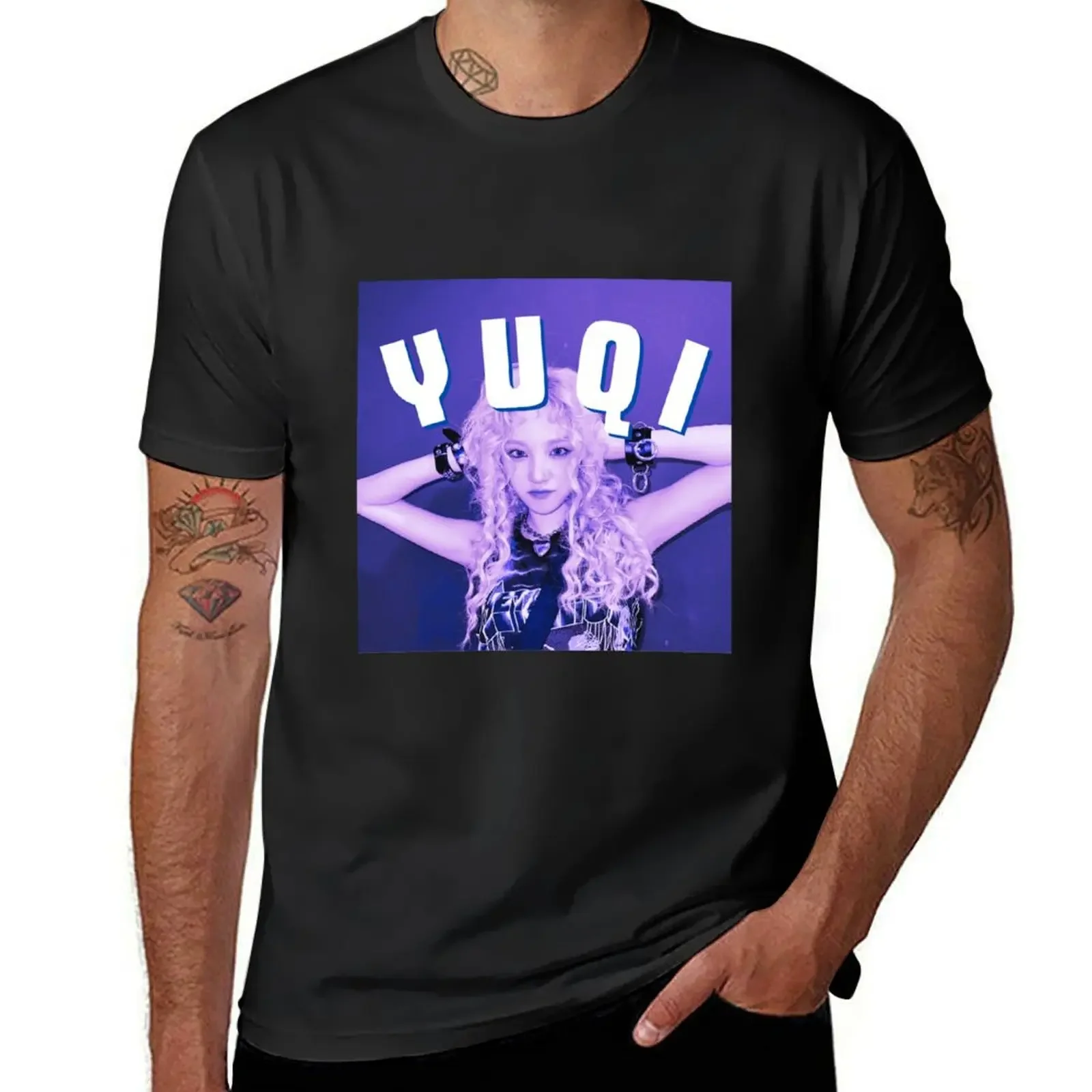 YUQI GIDLE KPOP IDOL ROCKSTAR GRUDGE HARDCORE MUSIC T-Shirt cute tops graphics funnys mens t shirt graphic