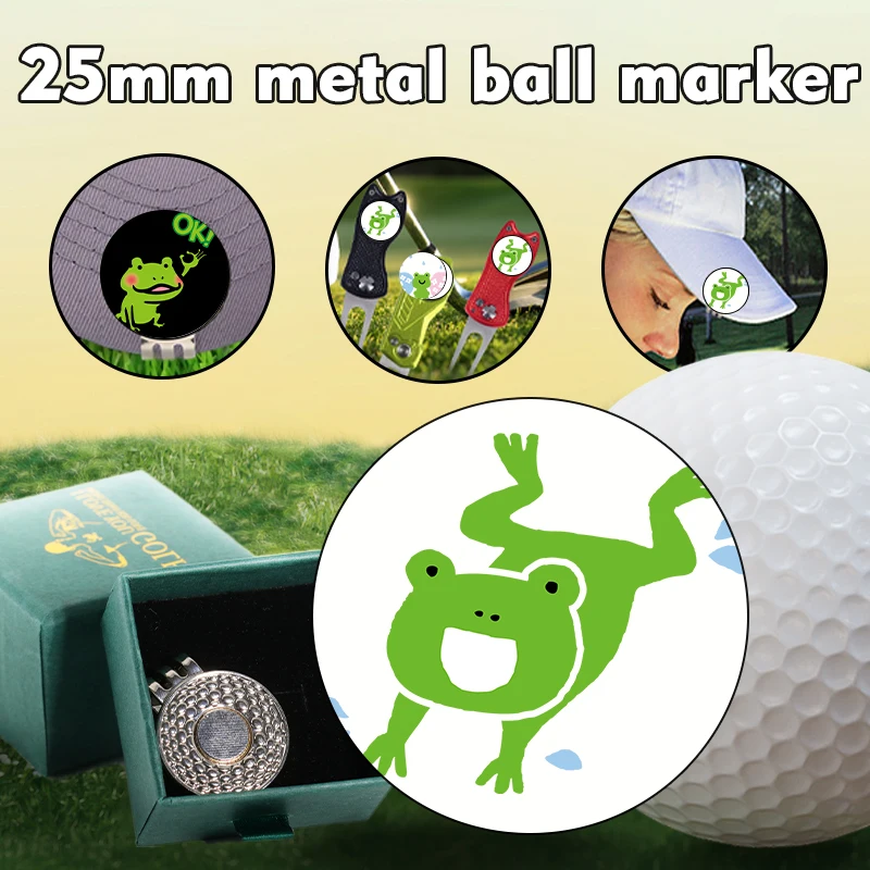 Golf Hat Clip Animation，Ball, belt, bag, hat, bookmark, Little frog, lotus leaf，personalized magnetic golf  ball marker hat clip