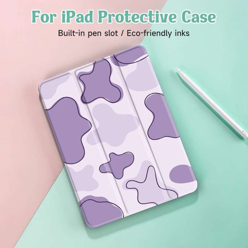 Purple block Case Compatible With iPad iPad 9.7-Inch (6th/5th Generation, 2018/2017)Mini4/5 ,Air4/5 10.9in,With Pen Holder