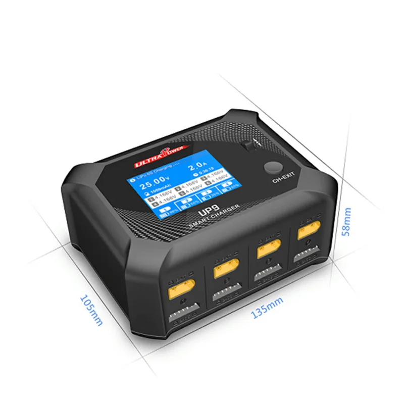 Scaricatore per caricabatterie con bilanciamento batteria LCD ULTRA POWER UP9 AC 100W DC 200W