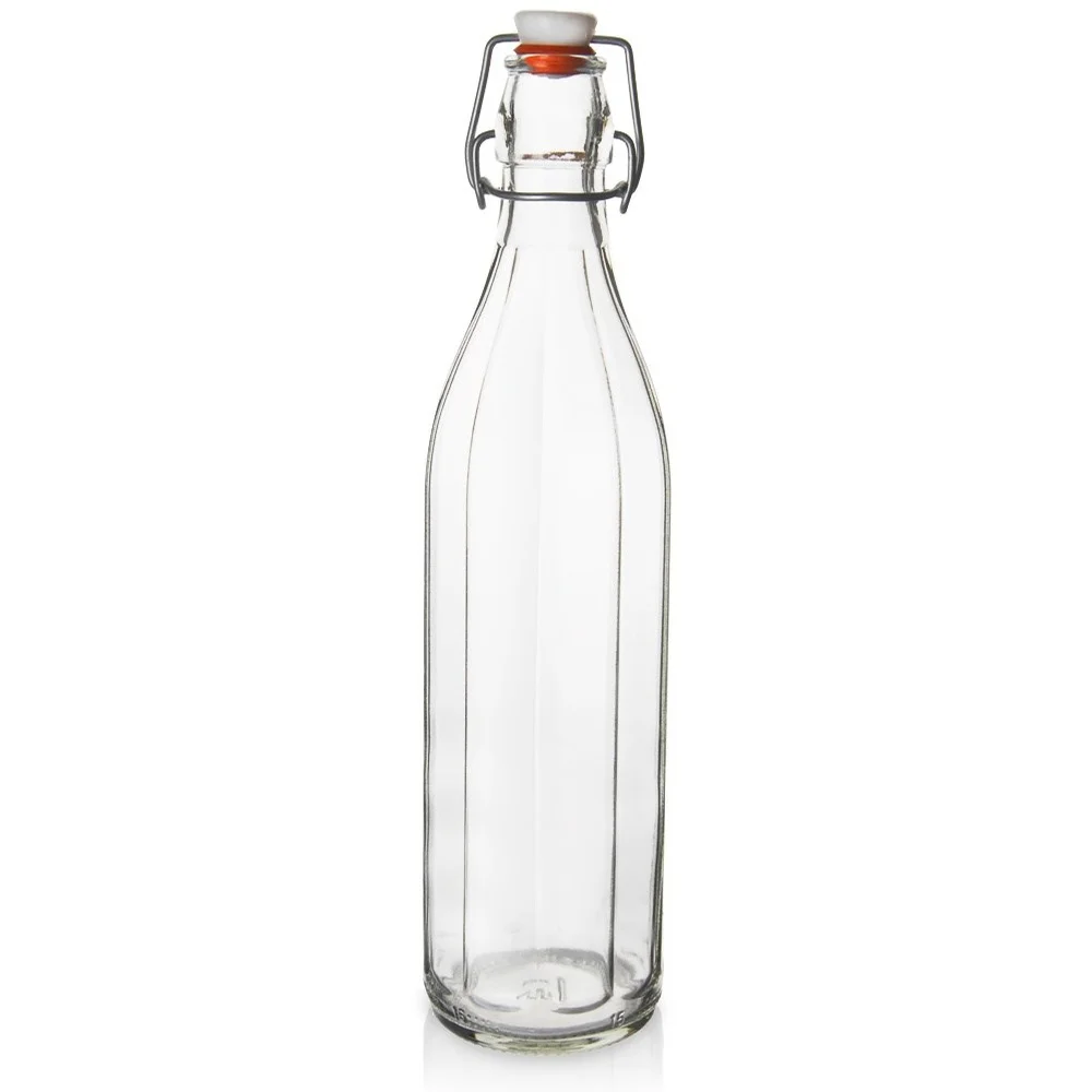 Fles Met Een Glazen Clip Voor Watersappen Zal 1 L Drinken