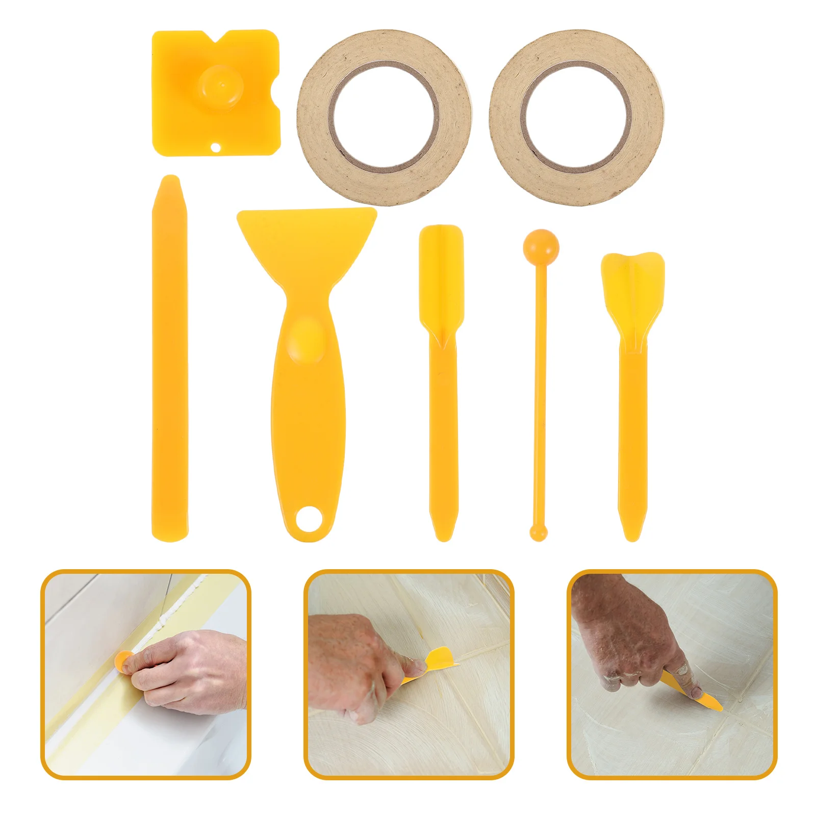 مجموعة أدوات السد المريحة ملعقة تشطيب مكشطة السد للمطبخ وبلاط الحمام وأشرطة الجص وأدوات السد #5