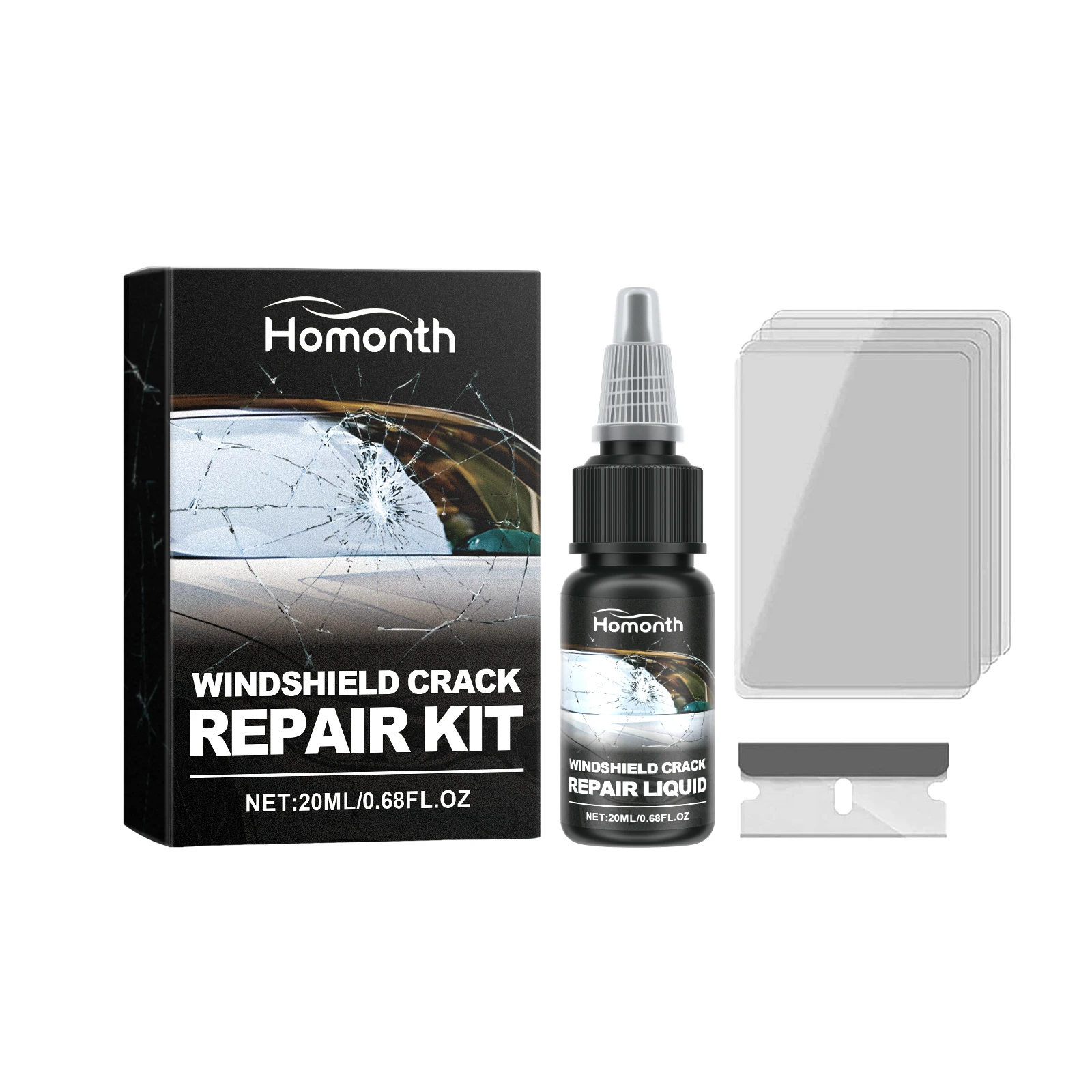 US EU Local Warehouse Car Windshield Crack Repair Kit, Nano Resin Liquid for Quick Fix Chips & Cracks, Restore Clear View, DIY Auto Glass Repair Set for Front Windshield Minor Damage Restoration