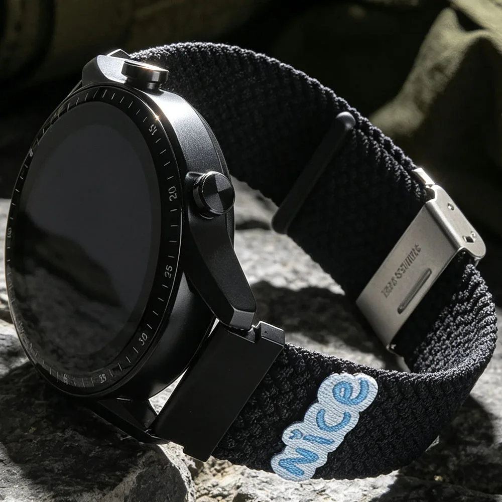 20/22mm Nice Woven Nylon Strap For Huawei Watch GT 2e 3 4 5 6 7 Pro Bracelet Xiaomi Watch Band S Color Samsung Galaxy Wristband