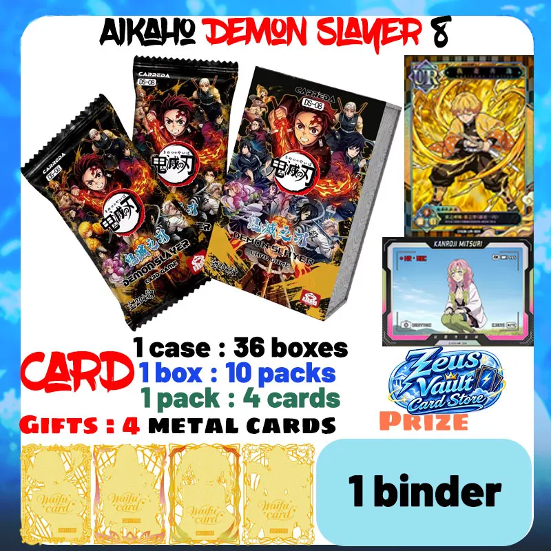 Wholesale 2026 Newest AiKaHo Game Demon Slayer 8 Card Hobby Collection Card Japanese Anime CCG Party Tendy Toys Birthday Gifts