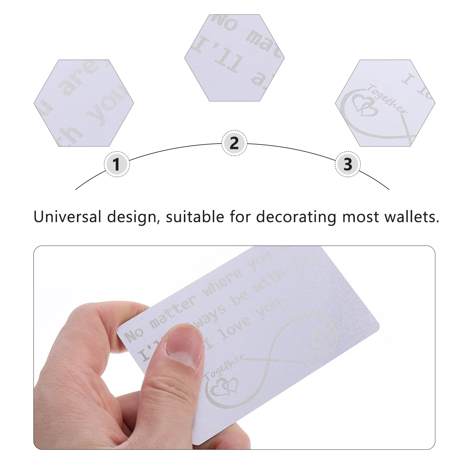 2pcs Metal Cards Stainless Steel Wallet Inserts Decorative Engraved Anniversary Business Card Holder Valentine Gift Christmas