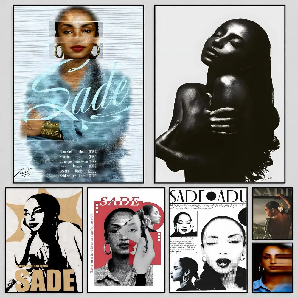 Singer Sade Smooth Jazz Poster Self Adhesive PP Wall Art HD Gaming Room Bedroom Living Room Decor Apartment Gift