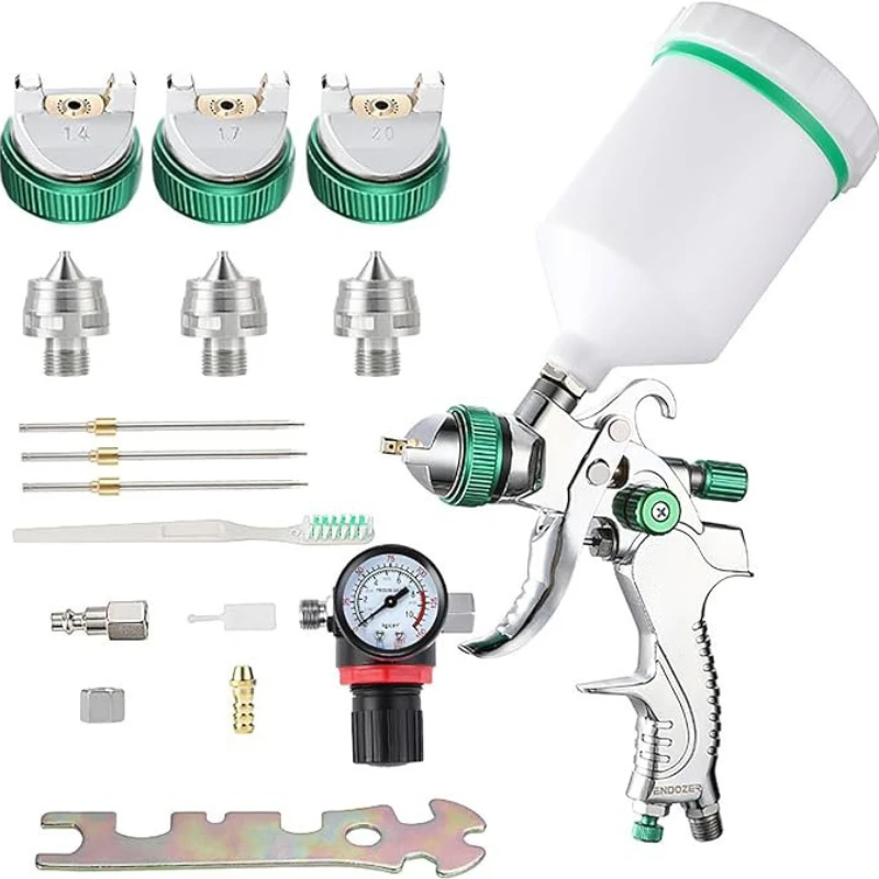 Gravity Feed Spray Gun 1.4mm 1.7mm 2.0mm 2.5mm, High Atomization for Automotive, Furniture, and Home Painting