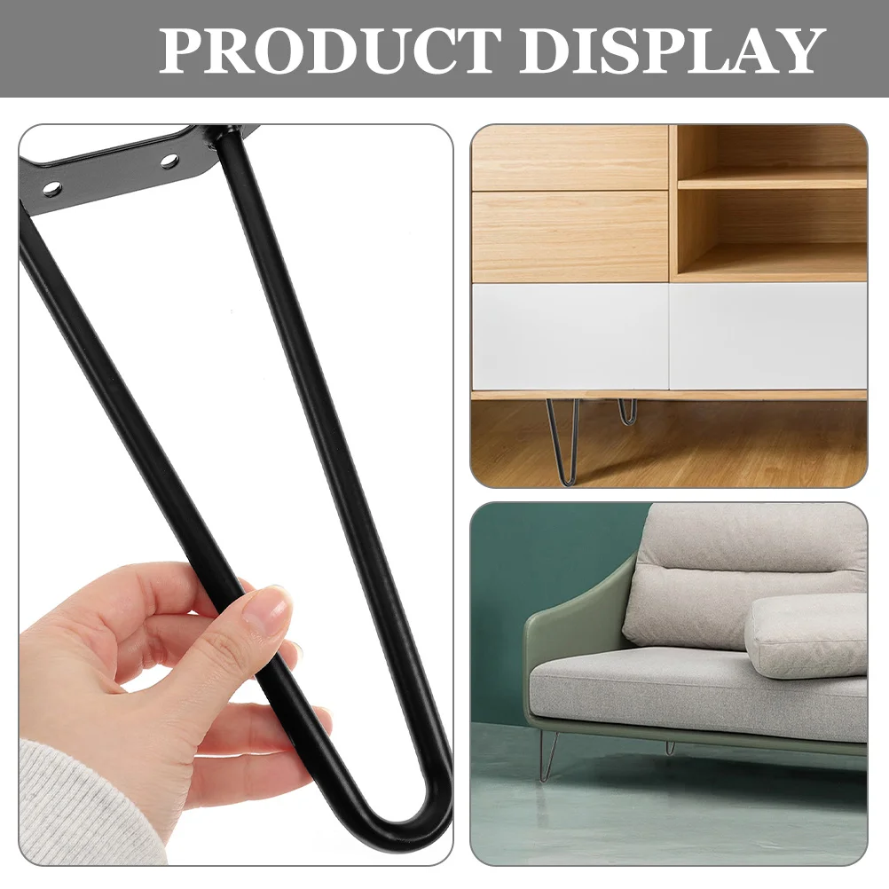 

4Pcs Sturdy Iron Hairpin Table Legs for DIY Projects Coffee Tables Benches Easy Install Durable Metal Furniture Legs