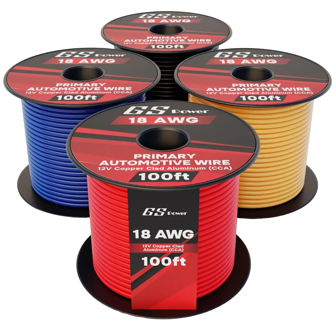 

Провод автомобильный CCA 18 калибра, 400 футов, на катушке 100 футов, для автомобильной аудиосистемы, подключения прицепов, проводки, светодиодных лент, DIY