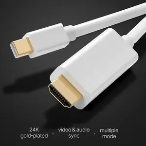 Cabo Adaptador Pro compatível com Thunderbolt 2 para HDMI, 1,8 m, Mini DP, Banhado a Ouro, Macbook Mini, IMac 10 principais vendas cabo energia imac - №4