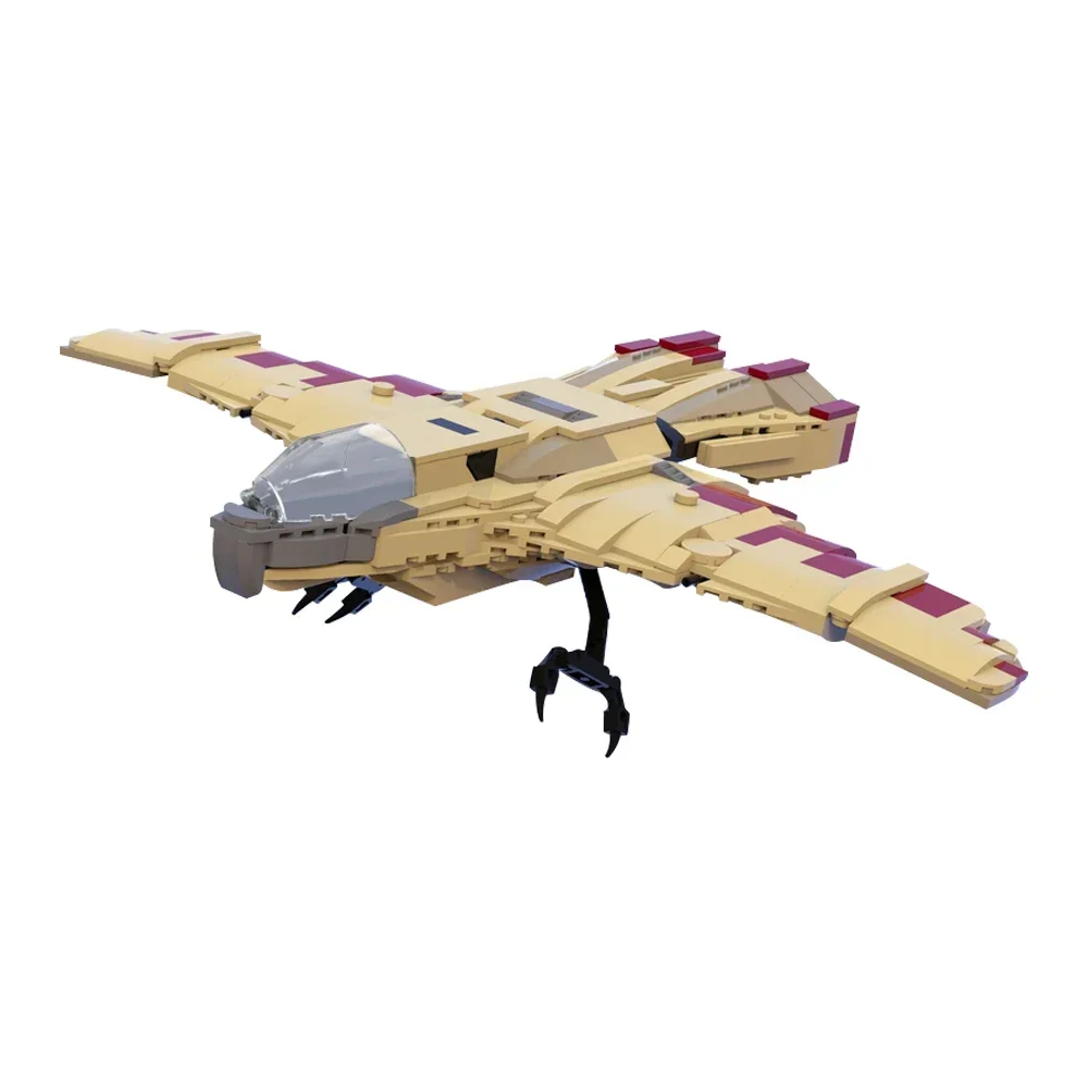 Accesorios de película estrella clásica, bloques de construcción de Warhawk Starfighter de la guerra espacial del siglo 25., modelo de luchador halcón, juguete para regalo para niños