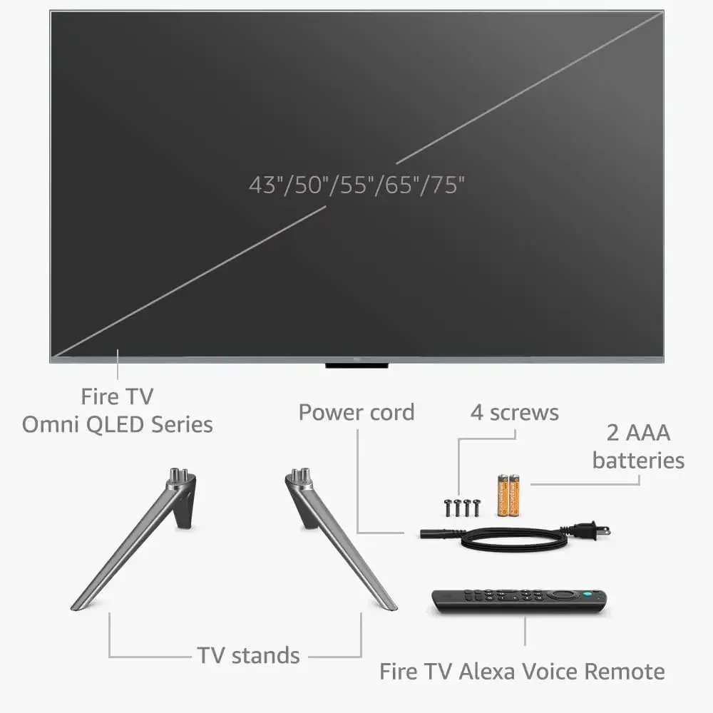 Fire TV 55 дюймов Omni QLED Series 4K UHD Smart TV, Dolby Vision IQ, Fire TV Ambient Experience, местное затемнение, громкая связь с Alexa