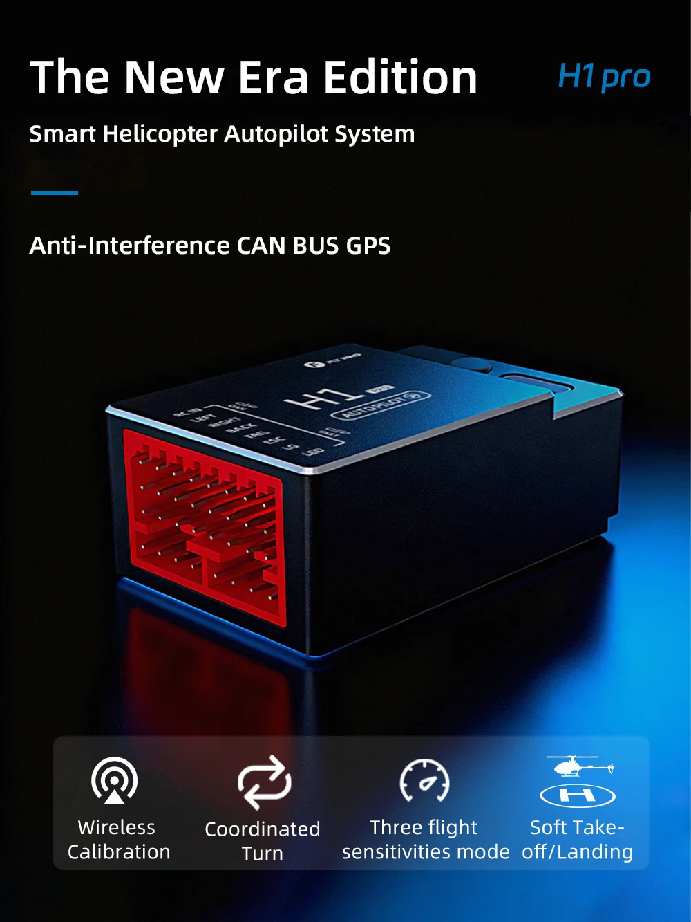 FLYWING H1 PRO フライトコントロール GPS 自動帰還機能付き セルフスタビライジングジャイロスコープ 3Dスタントモデルヘリコプター/実機 H1PRO