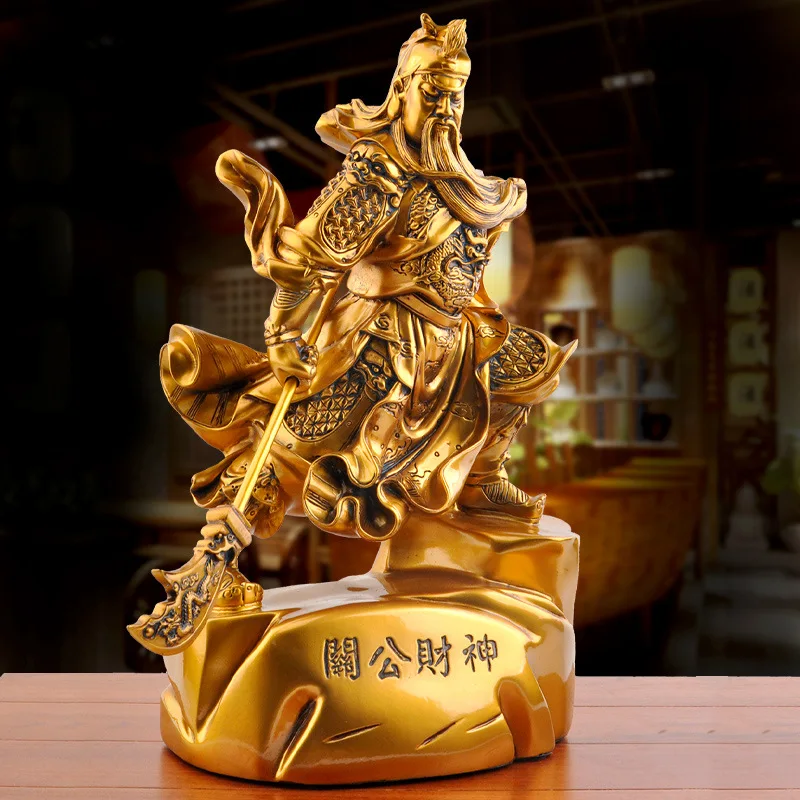 Gilding Tongguan Gong Guan Yu God of Wealth Lord Guan the Second Living Room Home Decoration Decoration Worship Buddha Statue