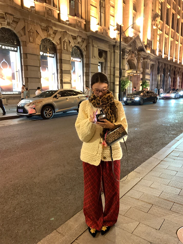 Women's Scarf 2025 New Design Sensation Small Cro Fringe Leopard Print Woolen Autumn Winter Versatile Korean Sle Long Rec...