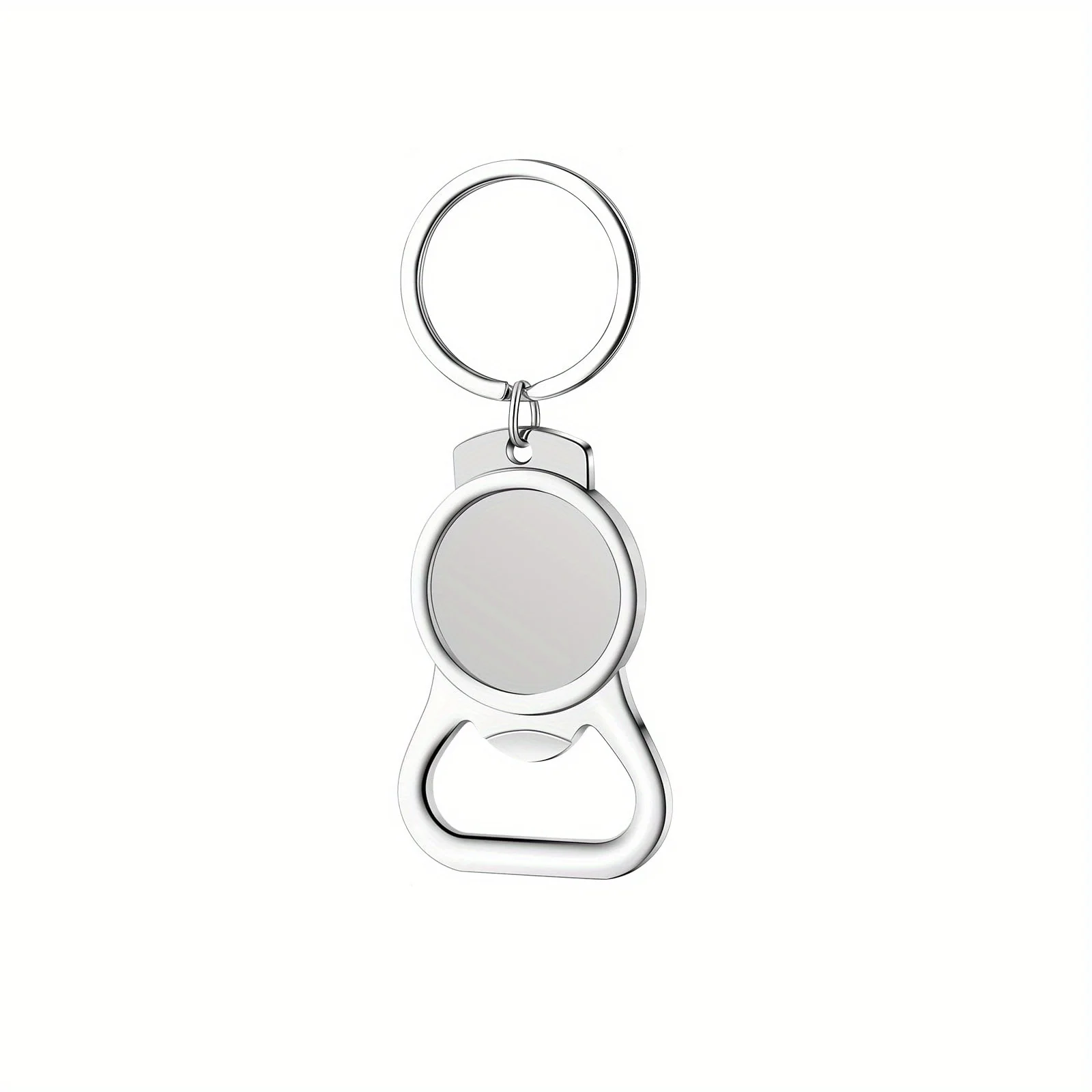 1pc/5pcs Sublimation Blanks Keychains Metal Bottle Opener Big Round Blank Key Rings