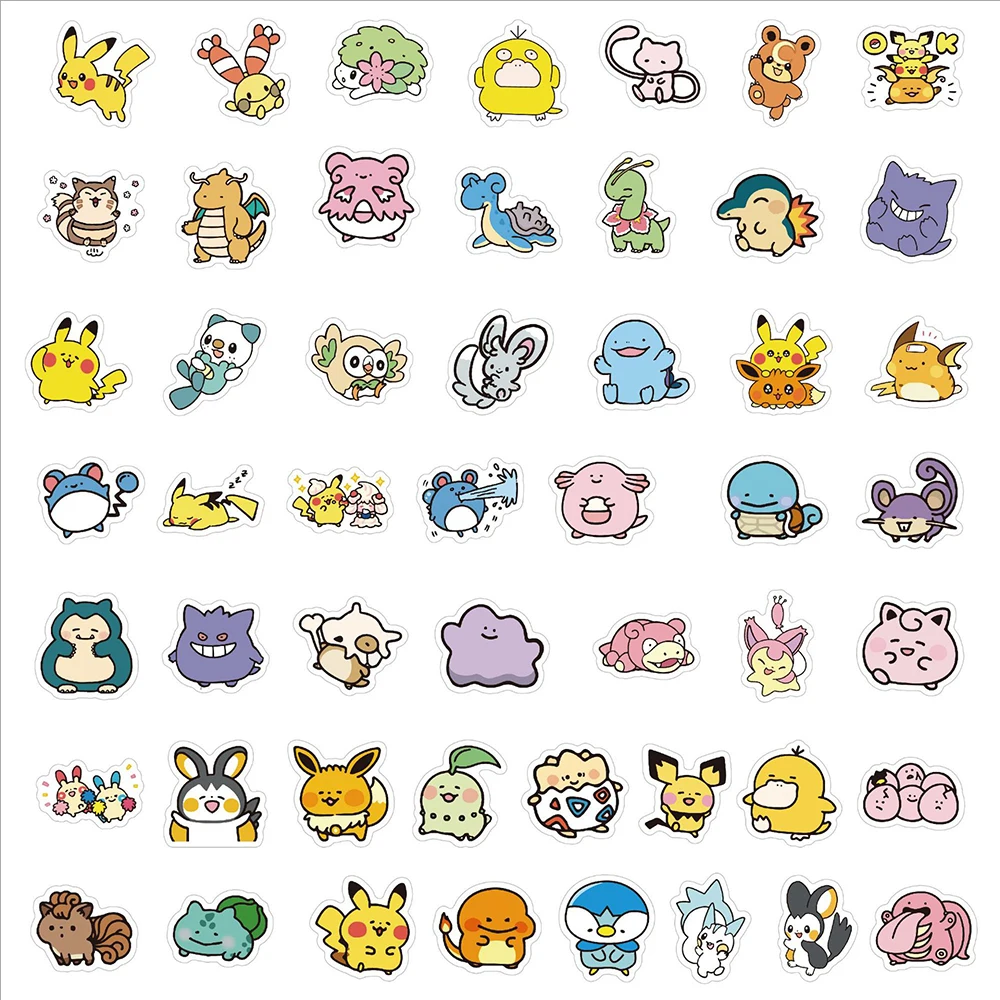 10/30/50/100pcs Cute Anime Pokemon Pikachu Gengar Stickers Kawaii Cartoon Kids Sticker Toy Phone Notebook Laptop Graffiti Decals