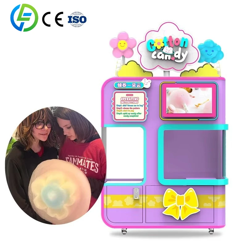 Customize High Profit Make Money Vending Automatic Commercial Cotton Candy Machine Maker for Restaurant and Retail Industries