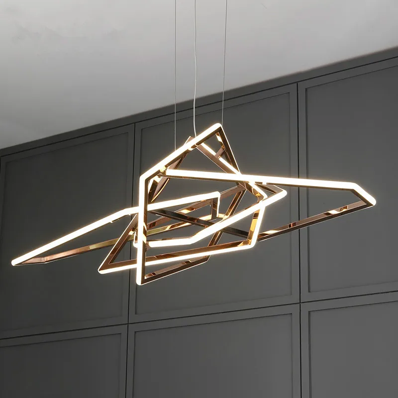 

Современные роскошные подвесные светильники из нержавеющей стали с золотым блеском, диммируемые светодиодные лампы для гостиной виллы, светодиодные подвесные светильники, LED Lamparas Luminarias