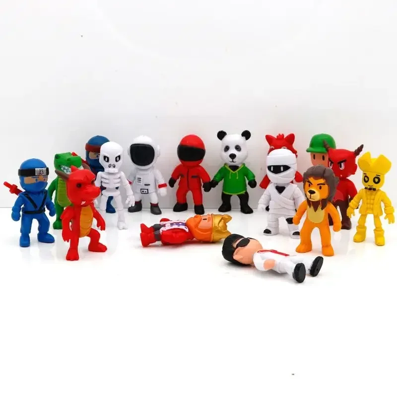 16pcs Stumble Guys Action Figure Statue Multiplayer Challenge Types Anime Cartoon Game PVC Model Collection Toys Kids Gifts