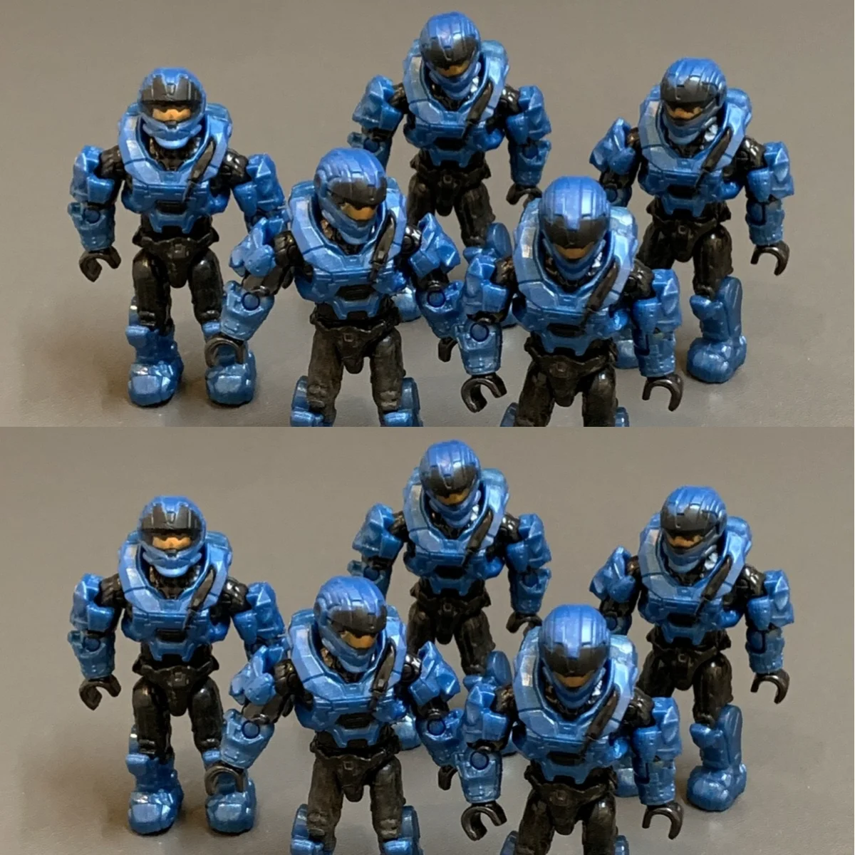 Mega Construx 10 blue Spartan Scout UNSC Marine Platoon Pack Construction Set Building Micro Action figure Gift