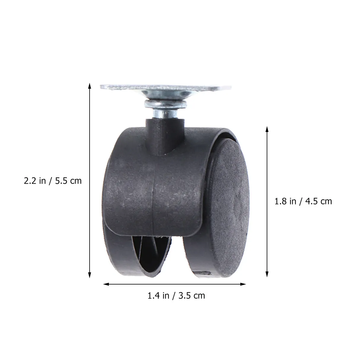 Swivel Caster Wheels 2 Pack 1 5 Inch Metal Locking Casters Square Plate for Furniture Strollers Carts